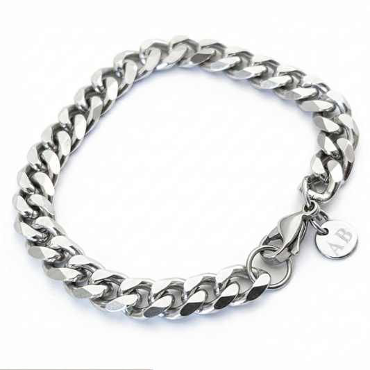 9mm Cuban Style Bracelet, Stainless Steel