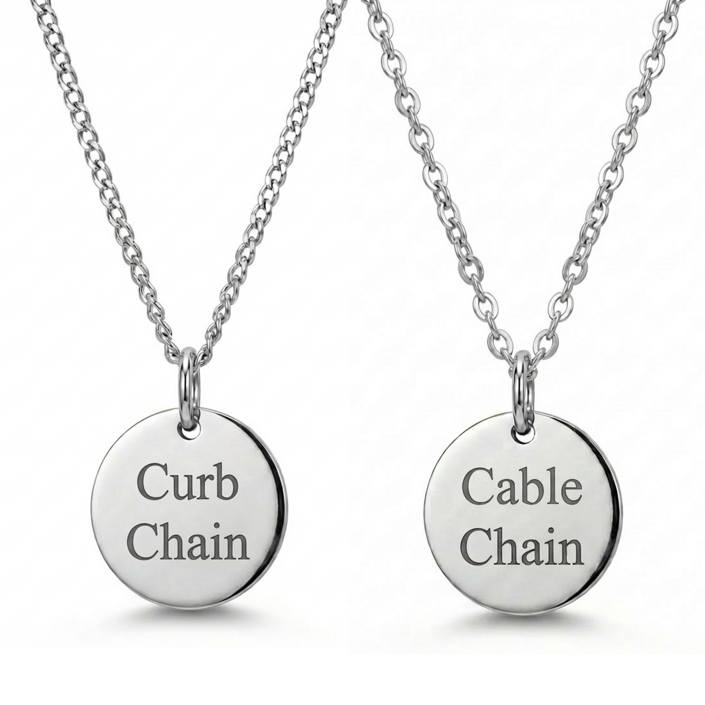20mm Stainless Steel Medallion Pendant Necklace, Customized