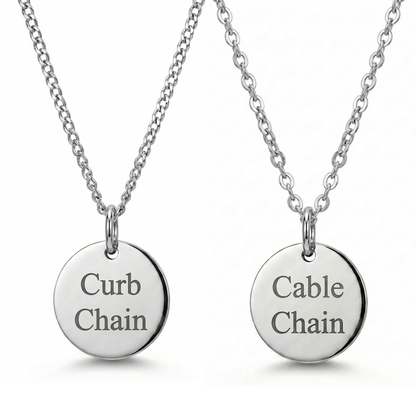 20mm Stainless Steel Medallion Pendant Necklace, Customized