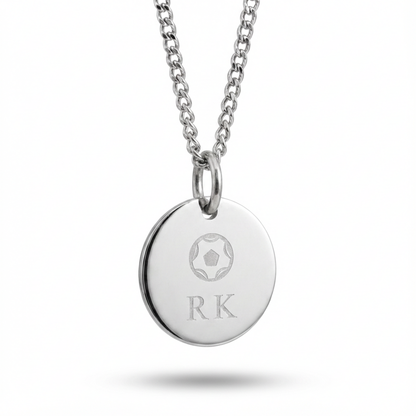 20mm Stainless Steel Medallion Pendant Necklace, Customized
