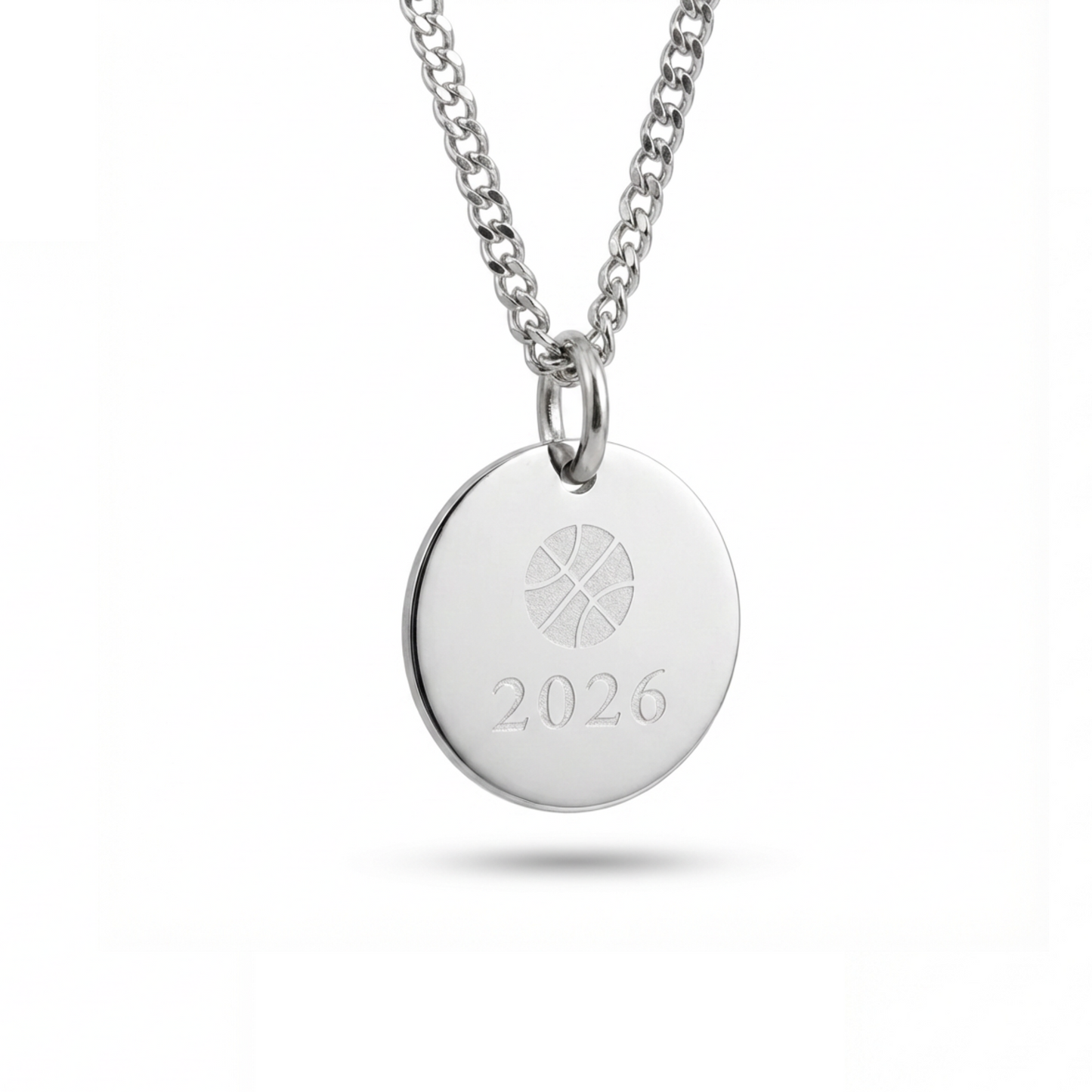 20mm Stainless Steel Medallion Pendant Necklace, Customized