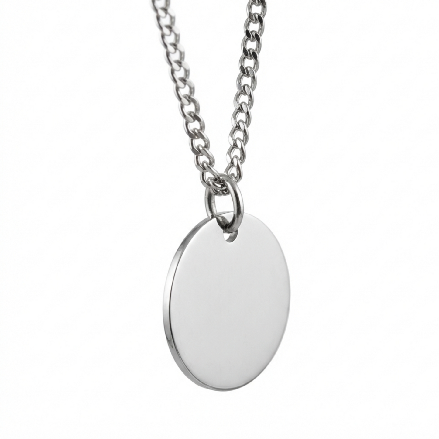20mm Stainless Steel Medallion Pendant Necklace, Customized