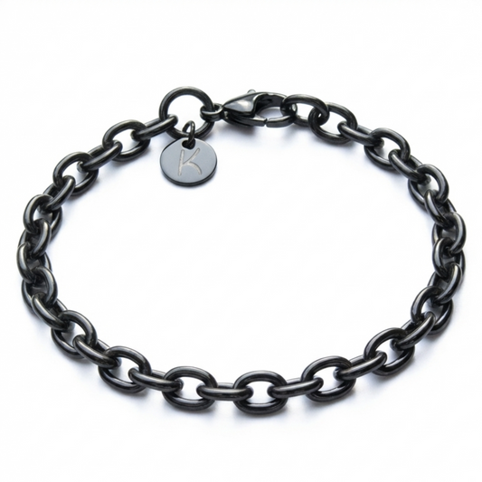 6mm Cable Style Bracelet, Stainless Steel, Personalized