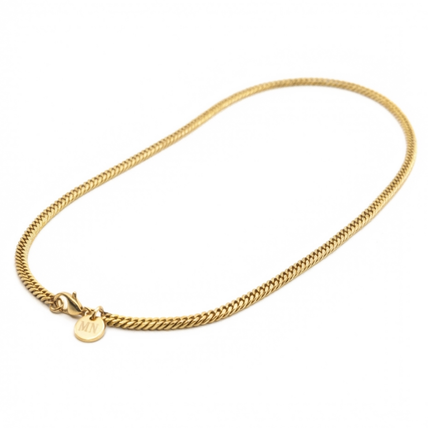 3.5mm Diamond Cut Curb Chain, Stainless Steel