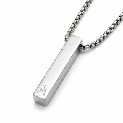 6mm x 30mm Stainless Steel Bar Pendant Necklace