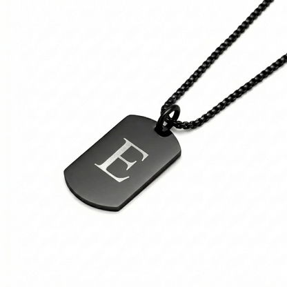 18mm x 28mm Stainless Steel Pendant Necklace Black Edition