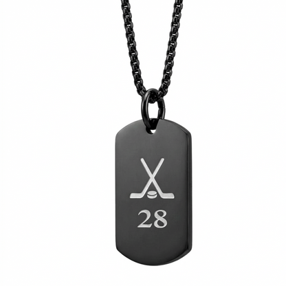18mm x 28mm Stainless Steel Pendant Necklace Black Edition