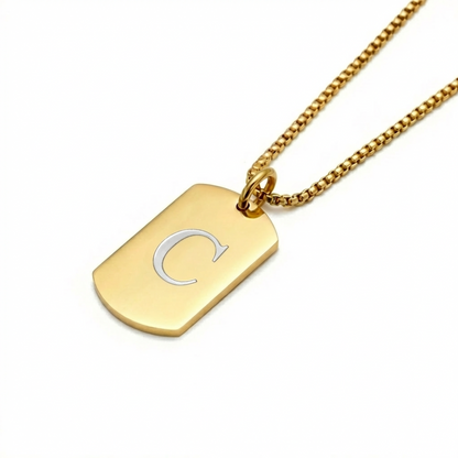 18mm x 28mm Stainless Steel Pendant Necklace Gold Edition
