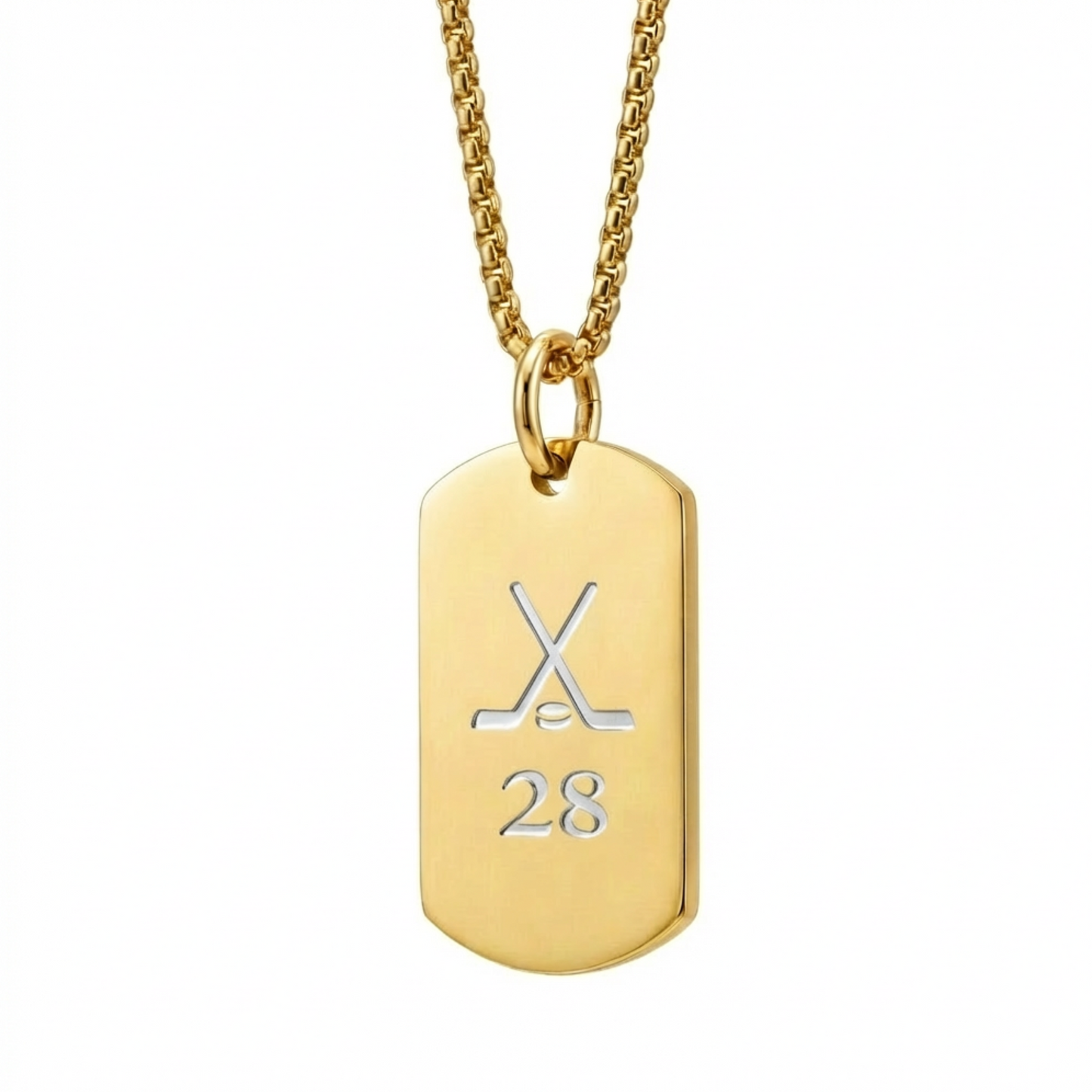 18mm x 28mm Stainless Steel Pendant Necklace Gold Edition