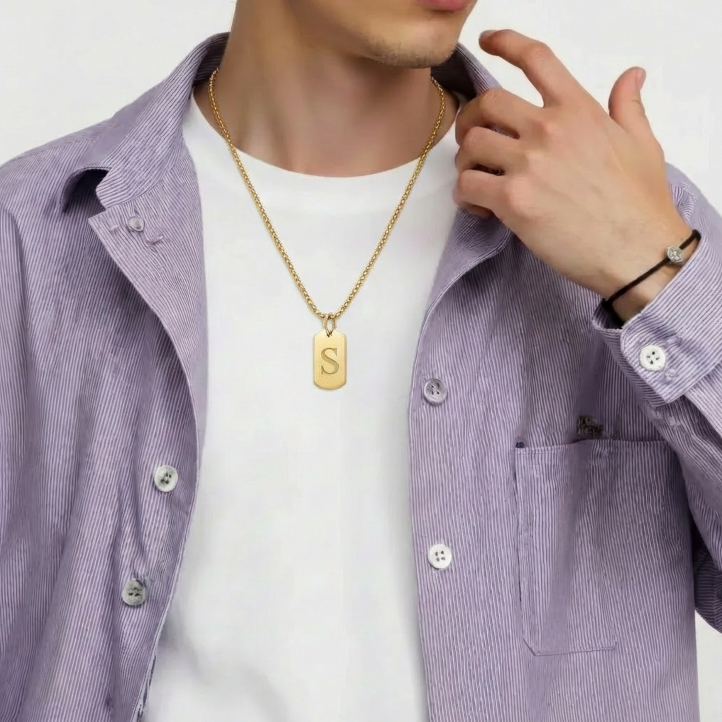 18mm x 28mm Stainless Steel Pendant Necklace Gold Edition
