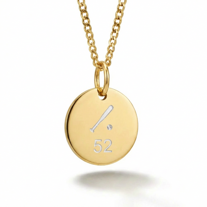 20mm Stainless Steel Medallion Pendant Necklace Gold Edition