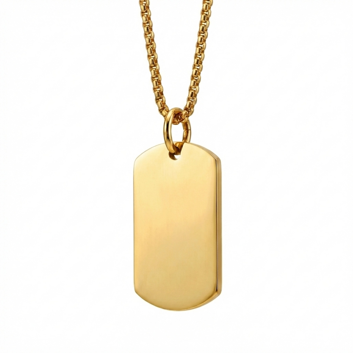 18mm x 28mm Stainless Steel Pendant Necklace Gold Edition