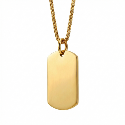 18mm x 28mm Stainless Steel Pendant Necklace Gold Edition