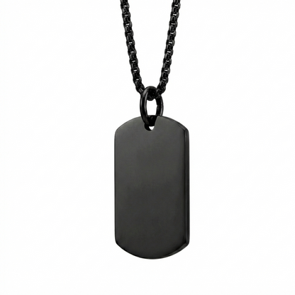 18mm x 28mm Stainless Steel Pendant Necklace Black Edition