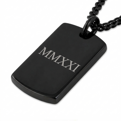 19mm x 30mm Stainless Steel Pendant Black Edition