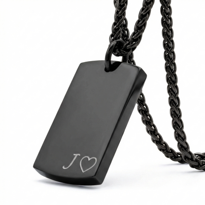 19mm x 30mm Stainless Steel Pendant Black Edition