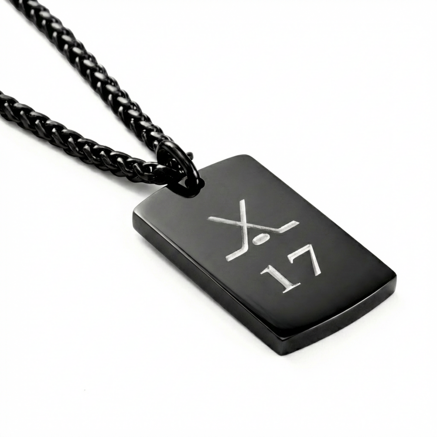 19mm x 30mm Stainless Steel Pendant Black Edition