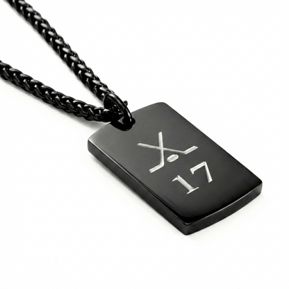19mm x 30mm Stainless Steel Pendant Black Edition