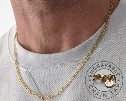 3mm Figaro Style Chain, Stainless Steel