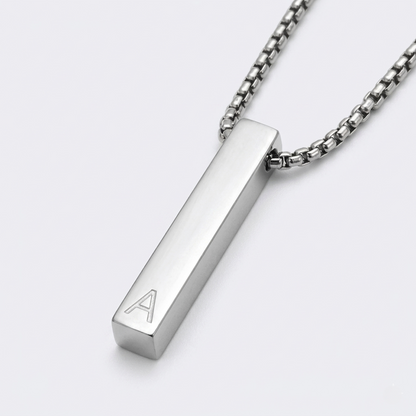 6mm x 30mm Stainless Steel Bar Pendant Necklace