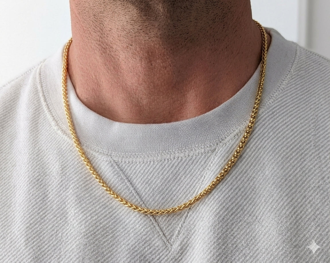 3mm Wheat style Chain, Stainless Steel