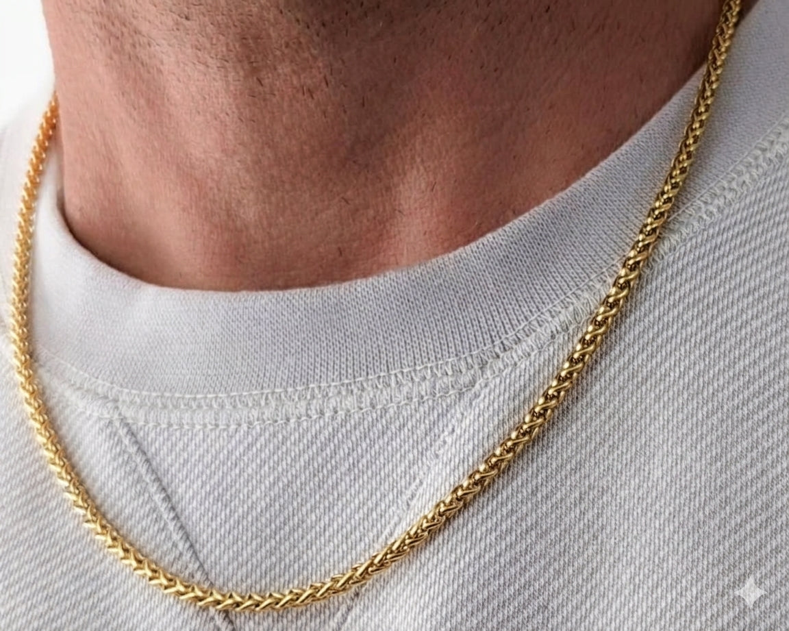 3mm Wheat style Chain, Stainless Steel