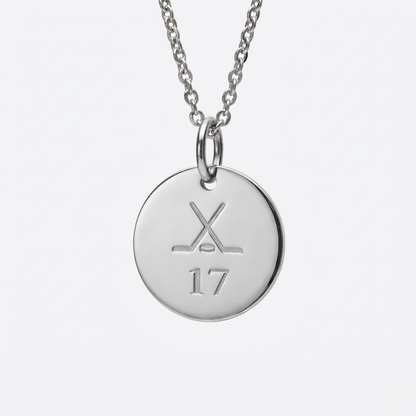 20mm Stainless Steel Medallion Pendant Necklace, Personalized