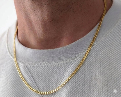 3mm Curb Style Chain, Stainless Steel, Personalized