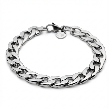 10mm Curb Style Bracelet, Stainless Steel, Personalized