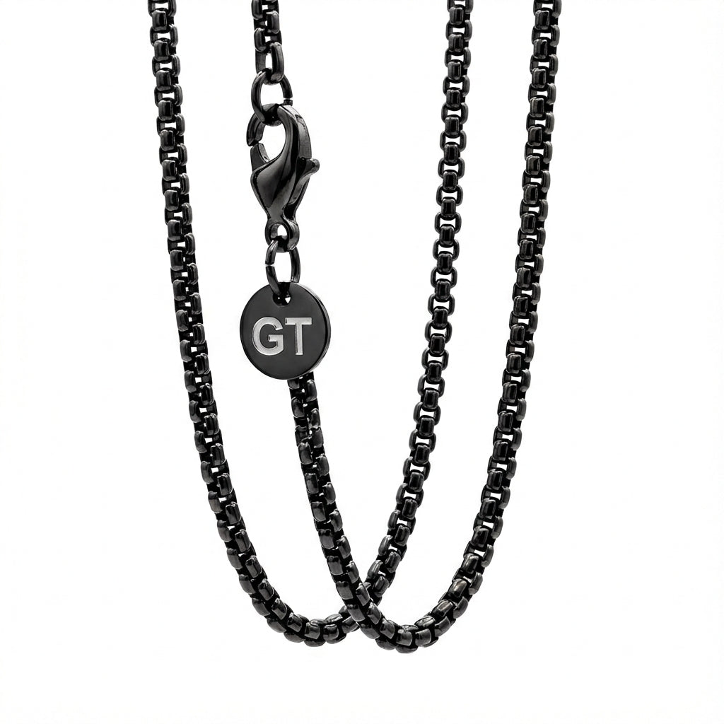 2.5mm Box Style Chain, Stainless Steel, Personalized