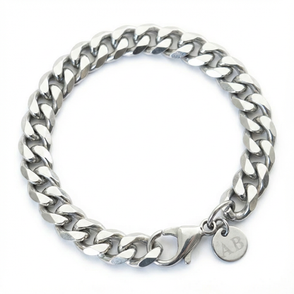 9mm Cuban Style Bracelet, Stainless Steel